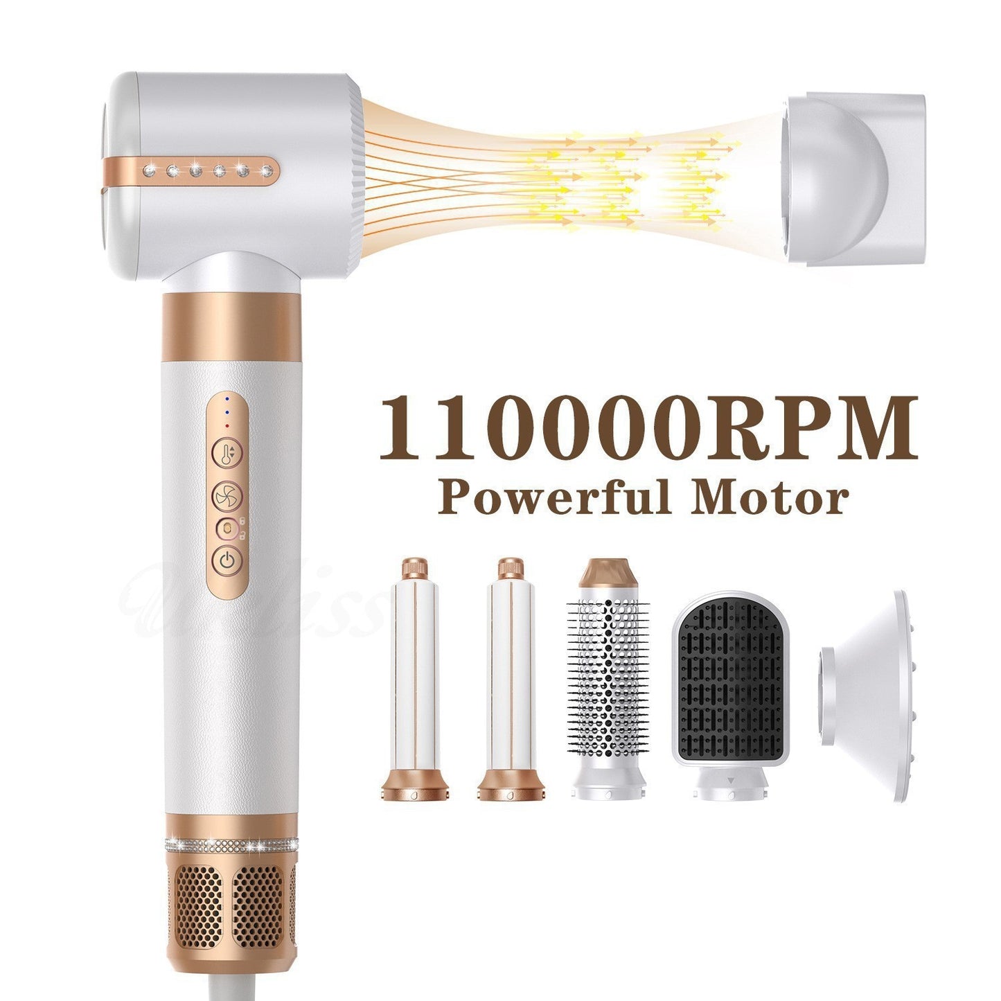 7-in-1 Haarstyler Set, Borstelloze Motor
