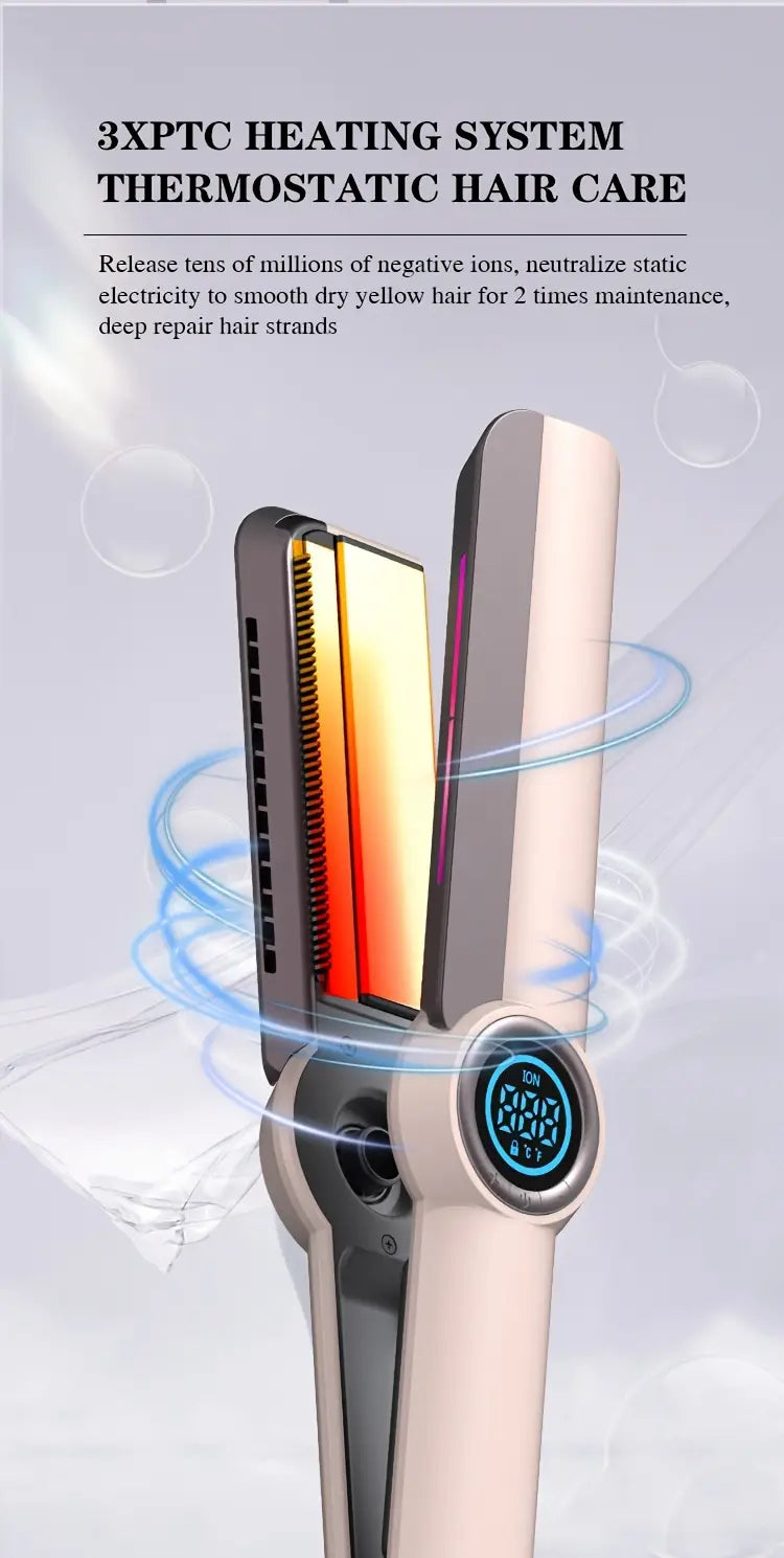 2-in-1 stijltang en krultang met LCD display