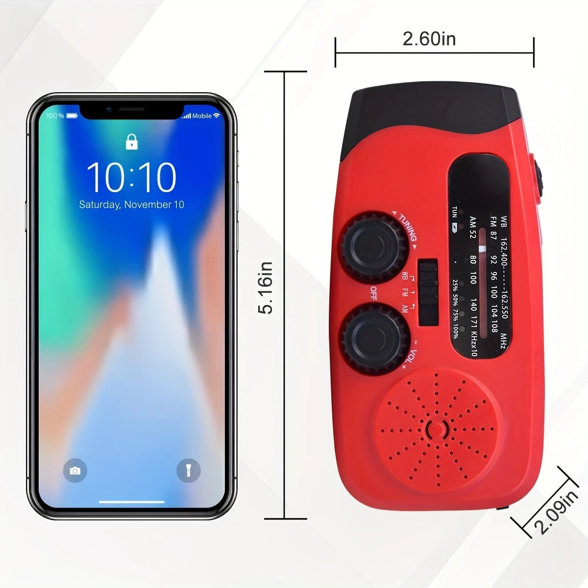 Noodradio met 3-LED zaklampen
