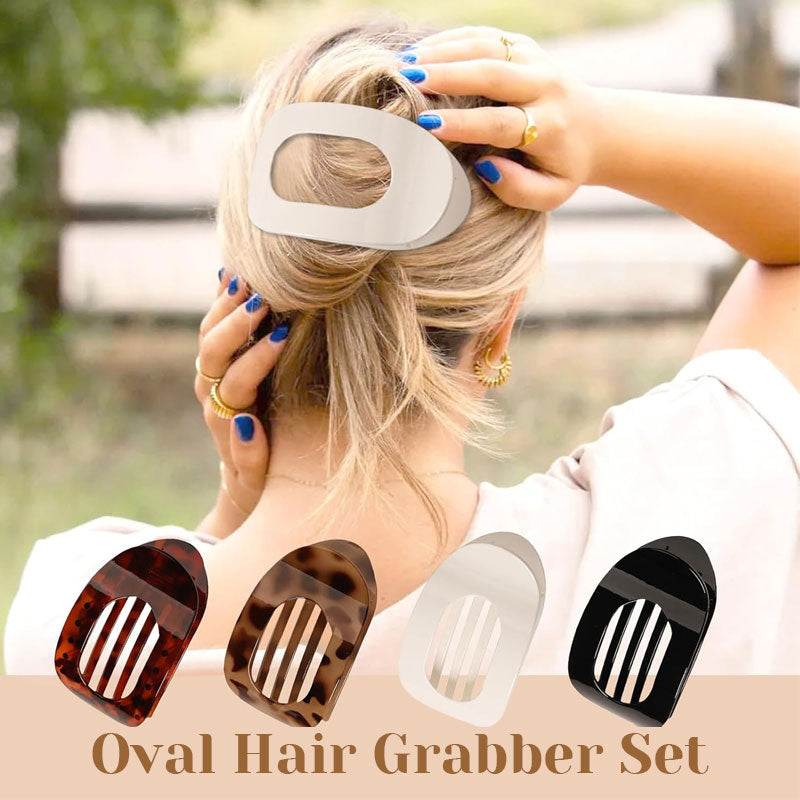 Ovale haargrip set