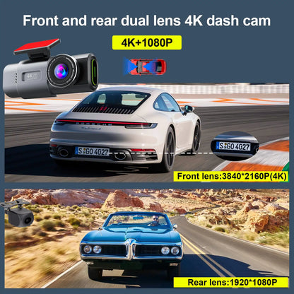4K Dashcam WIFI Voor en Achter